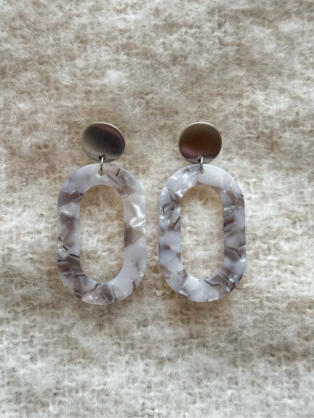 Urban Outfitters Oval Marbled Acrylic Earrings